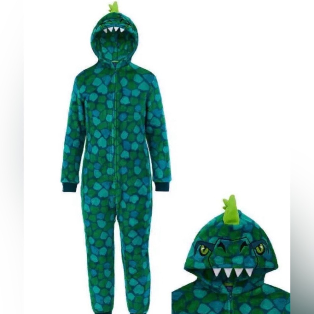 Boy's Green Dinosaur Blanket Sleeper costume by Saint Eve Size (5/6 ) SUPER SOFT